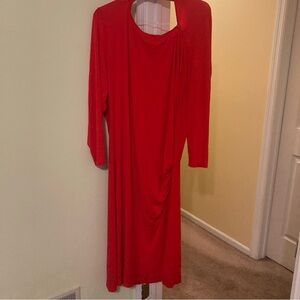 Ava & Viv Vibrant Red Long Sleeve Dress